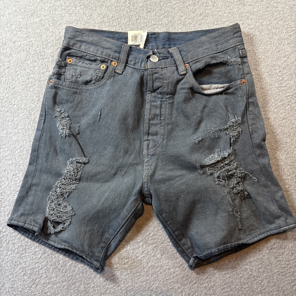 Levi's‎ 501 Denim Stretch Sz 28 Men's Shorts Grunge Buttonfly Distressed Holes